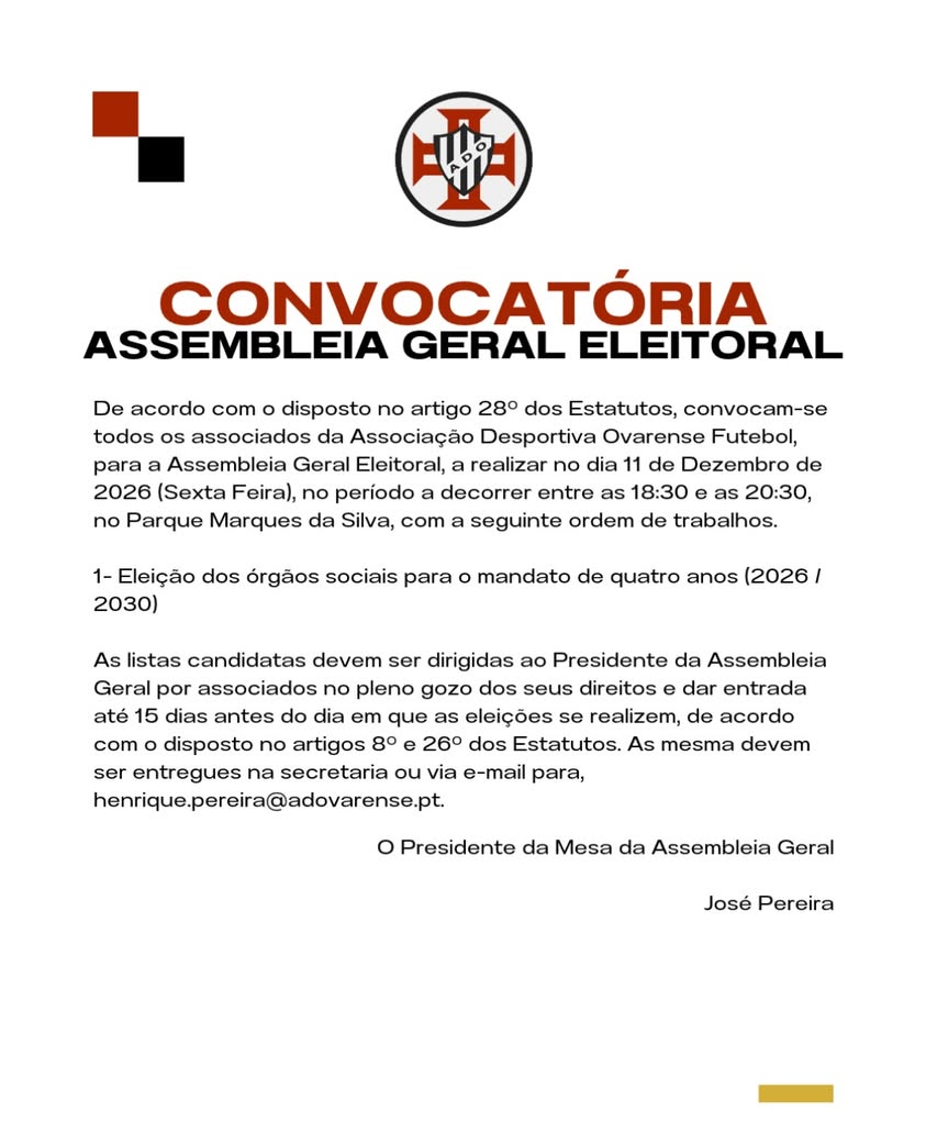 Convocatória | Assembleia Geral Eleitoral